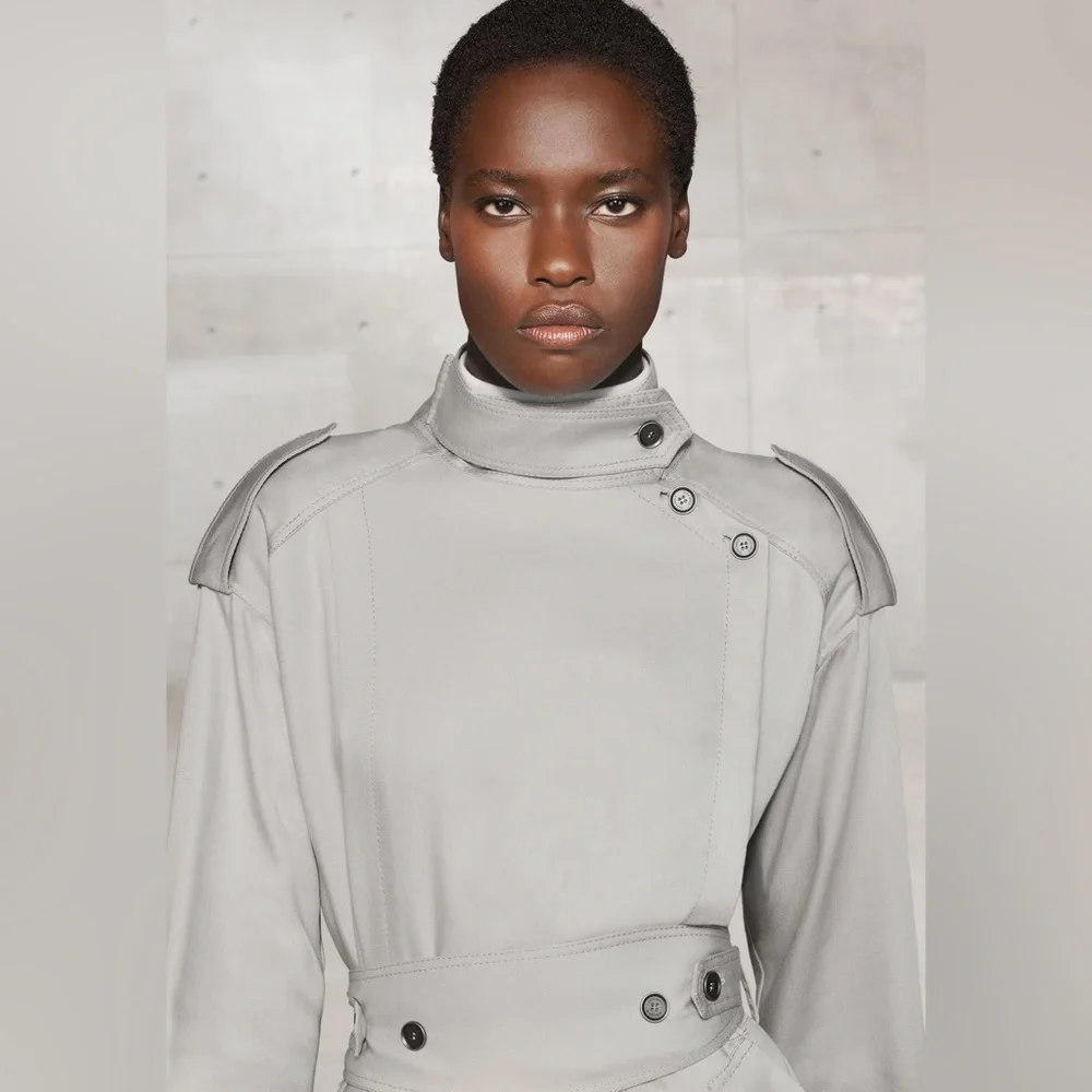 Zara Gray Belted Mini Dress - Picture 2 of 8